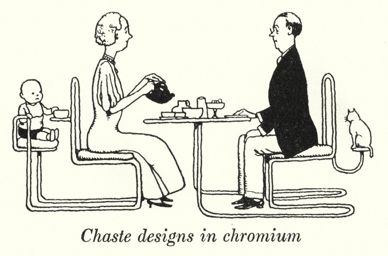 Keusche Designs in Chrom von William Heath Robinson