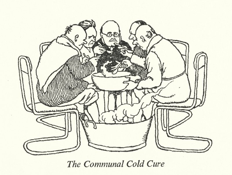 Die gemeinschaftliche Kaltkur (Lithografie) von William Heath Robinson