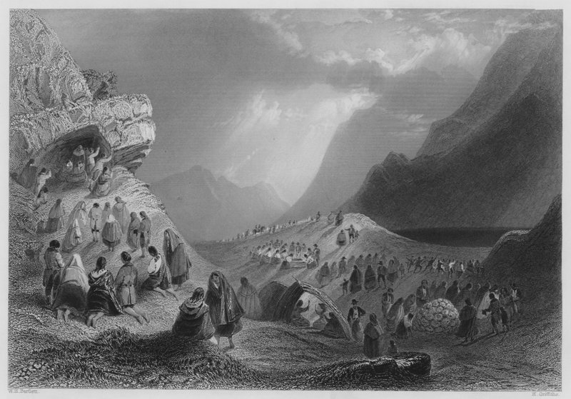 Ein Muster in Connemara (Stich) von William Henry (after) Bartlett