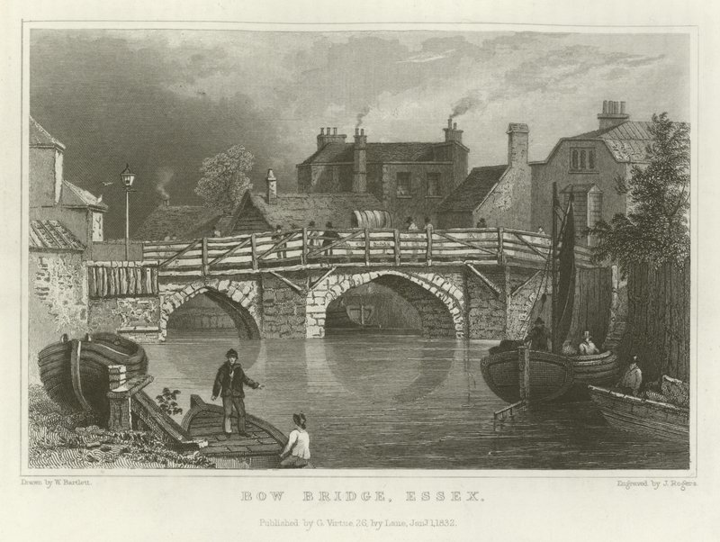 Bow Bridge, Essex von William Henry Bartlett