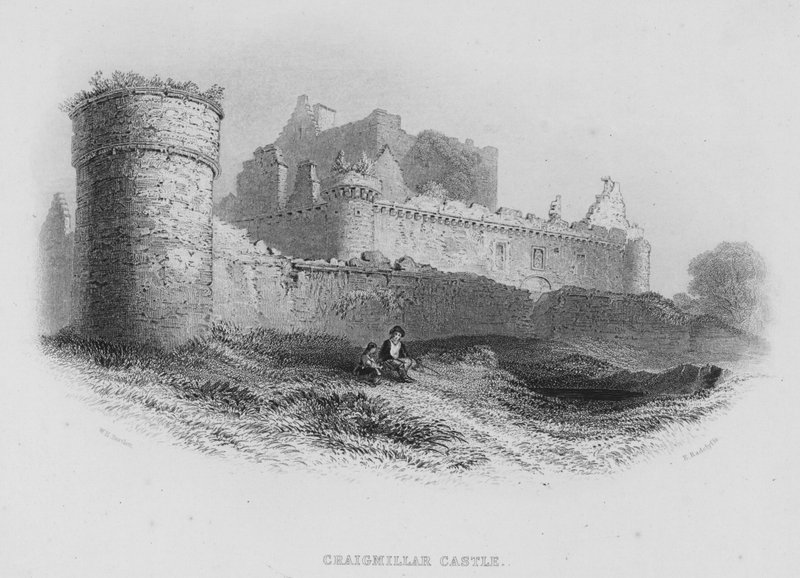 Craigmillar Castle (Stich) von William Henry Bartlett