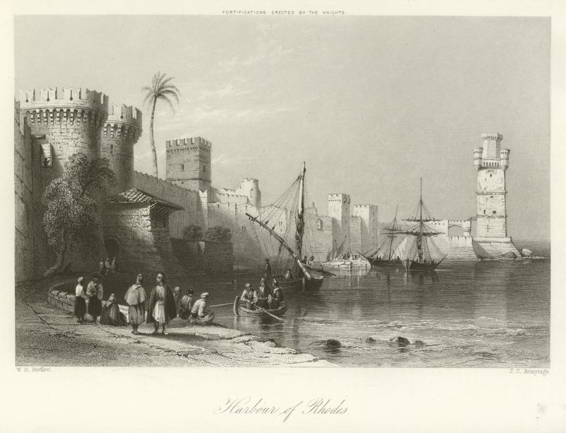 Hafen von Rhodos von William Henry Bartlett