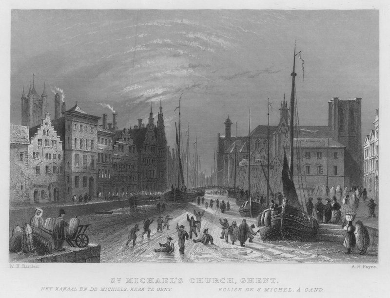 St. Michaels Kirche, Gent (Stich) von William Henry Bartlett