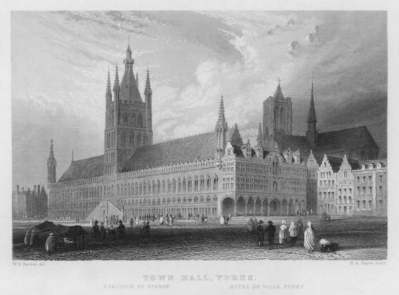 Rathaus, Ypern (Stich) von William Henry Bartlett