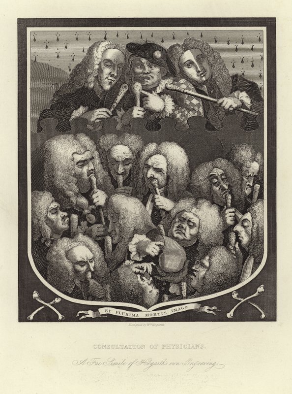 Konsultation der Ärzte von William Hogarth
