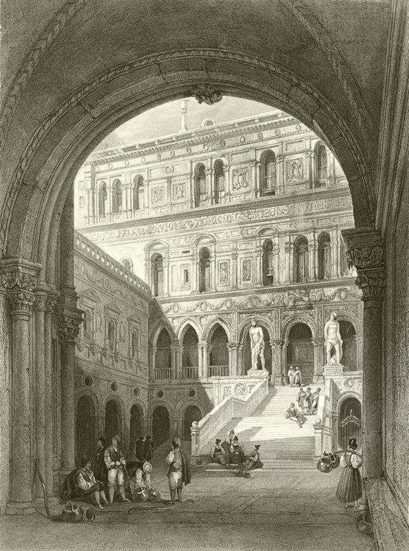 Die Riesentreppe, Dogenpalast, Venedig von William Leighton Leitch