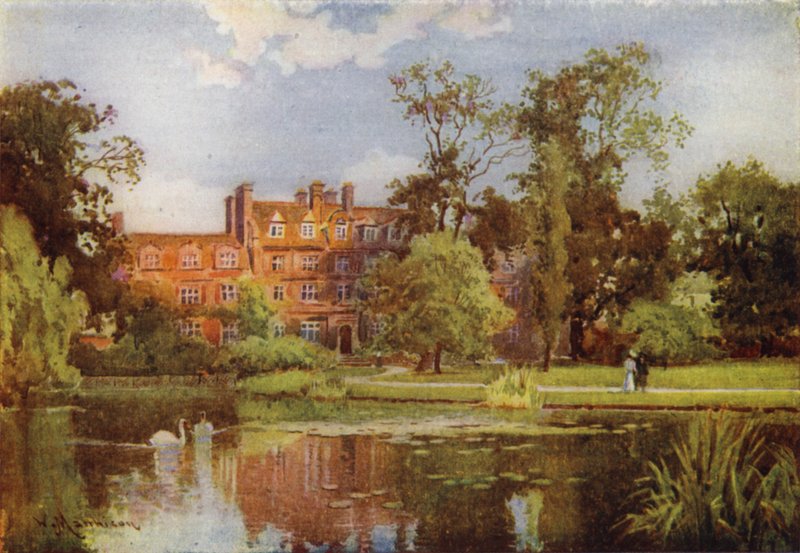 Der See und die neuen Gebäude, Emmanuel College von William Matthison