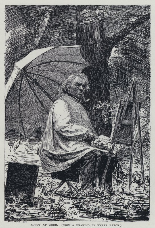 Corot bei der Arbeit von Wyatt Eaton