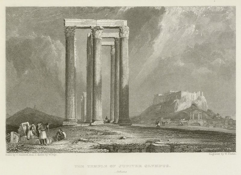 Der Tempel des Jupiter Olympus, Athen von after C. Stanfield