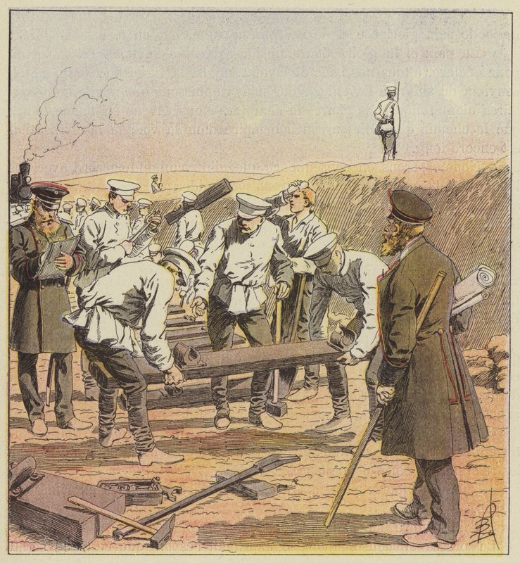 Bau der Transsibirischen Eisenbahn von after Louis Charles Bombled