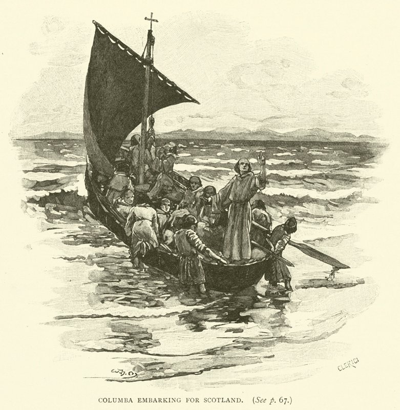 Columba auf dem Weg nach Schottland von after William Henry Margetson